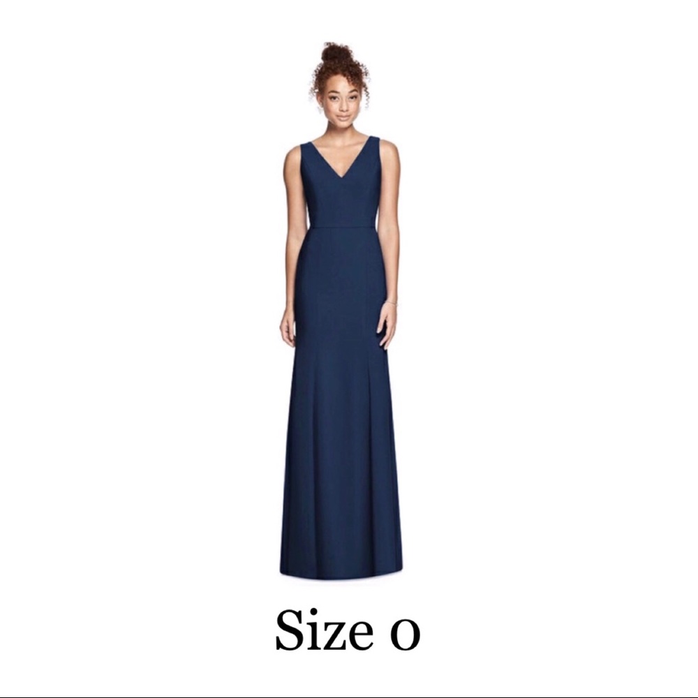 Navy blue full length sleeveless dress - size 0
